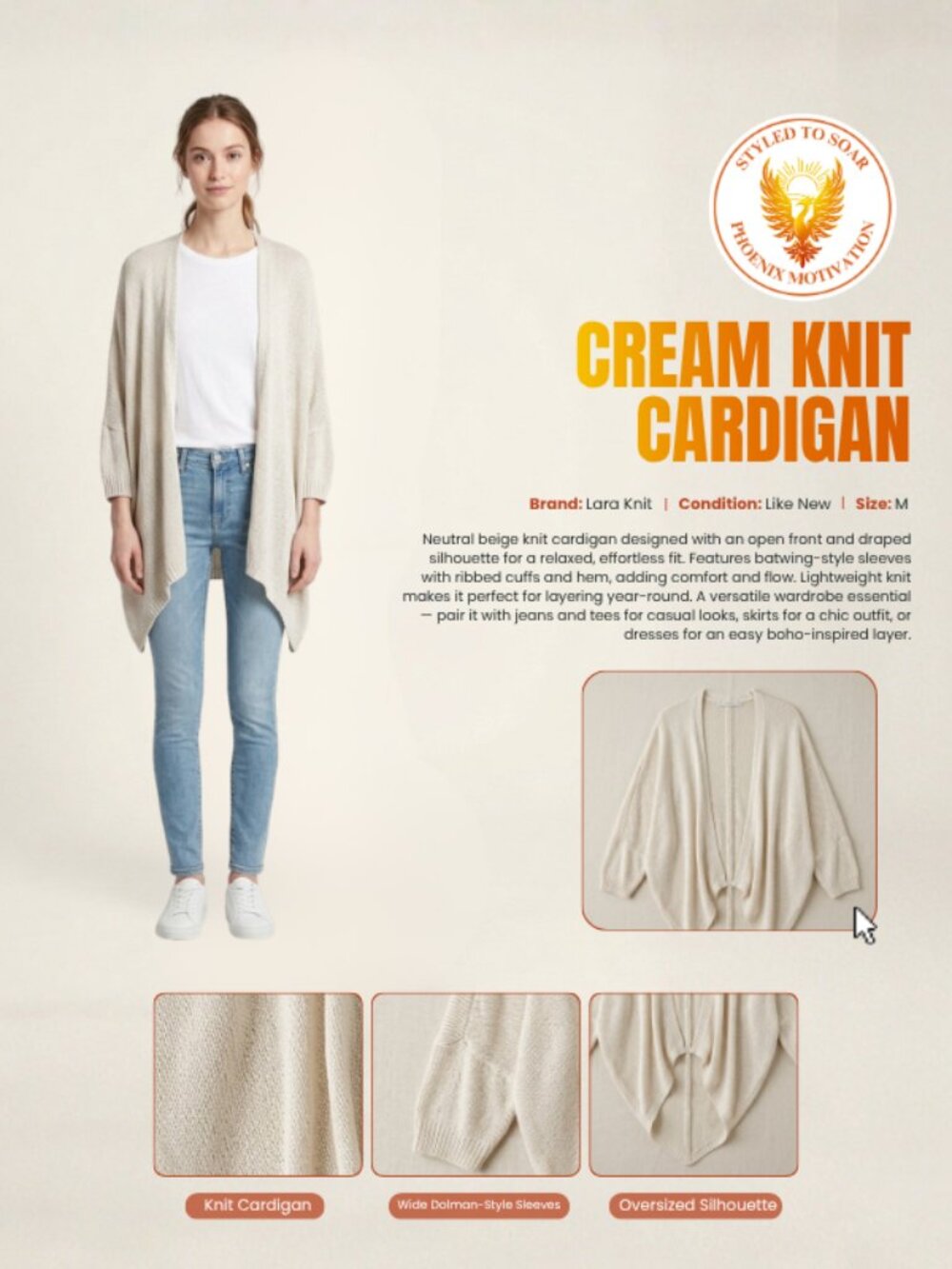 Lara Knit - Cream Knit Cardigan